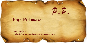 Pap Primusz névjegykártya