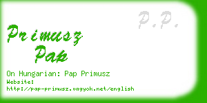 primusz pap business card